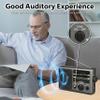 Greadio AM FM Portable Radio Transistor Radio with 3.5mm Earphone Jack, Best Reception Pocket Radio, Large LCD Screen and Easy to Use for Home and Outdoor (Grey+Blue) view 3