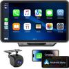 Carplay Wireless Portable Touchscreen Car Stereo Bluetooth Voice Control 7" for Apple Car Play & Android Auto Car Audio HD Screen with 1080p Backup Camera GPS Navigation/Mirror Link Fits All Cars view 1