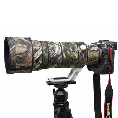 ROLANPRO Camouflage Lens Cover for Canon RF 100-300mm F/2.8 L is USM Lens Protection Sleeve Raincover Case-#23 Brown Jungle Camo Waterproof