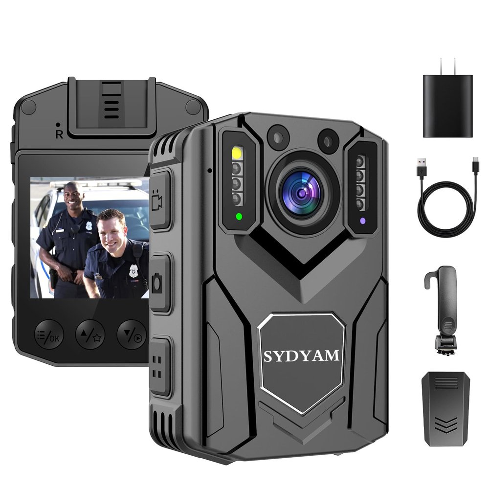 SYDYAM Z5 2K Body Camera, 128GB Memory, 8-12H Video Recording Body Cameras with Audio and Video Recording, Body Cam for Police Hiking Meeting Security Guard Daily Patrol