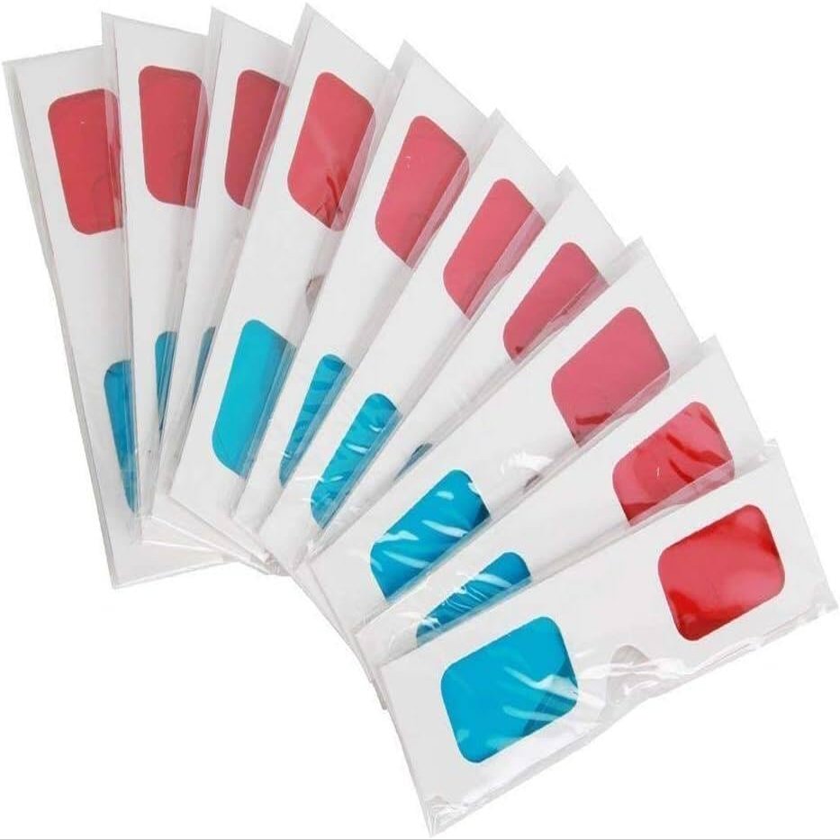 10 Pairs Red/Cyan Cardboard 3D Glasses
