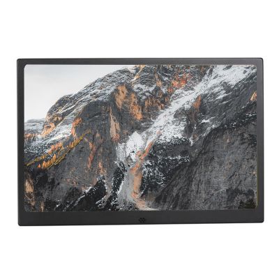 15.4 inch Metal Digital Photo Frame HD Display with Remote Control, Video and Music Support, slideshow, Suitable for The Elderly (Color : Black)