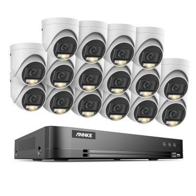 ANNKE 16CH Outdoor Security Camera System, 4K H.265+ 5-in-1 DVR Recorder with AI Human & Vehicle Detection, 16X 3K IP67 CCTV Cameras with Smart Dual Light, Built-in Mic, Remote Access, NO Hard Drive