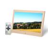 12-inch Digital Photo Frame, Metal Photo Frame can be plugged into USB or SD Electronic Photo Frame, high-Definition Display with Remote Control, Video and Music Support, Slide Show (Color : Gold) view 4