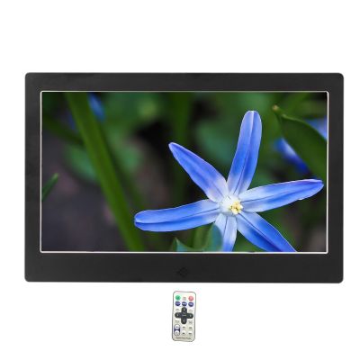 10 inch Digital Photo Frame, Metal Material Photo Frame, Easy to Set up, Plug in USB or SD to Play Directly, Gift for Friends and Family (Color : Black)