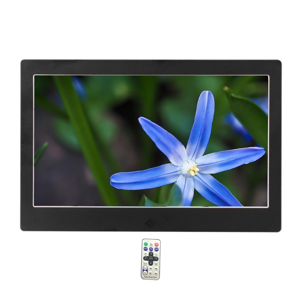 10 inch Digital Photo Frame, Metal Material Photo Frame, Easy to Set up, Plug in USB or SD to Play Directly, Gift for Friends and Family (Color : Black)