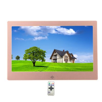 10 inch Digital Photo Frame, Metal Material Photo Frame, Easy to Set up, Plug in USB or SD to Play Directly, Gift for Friends and Family (Color : Rose Gold)