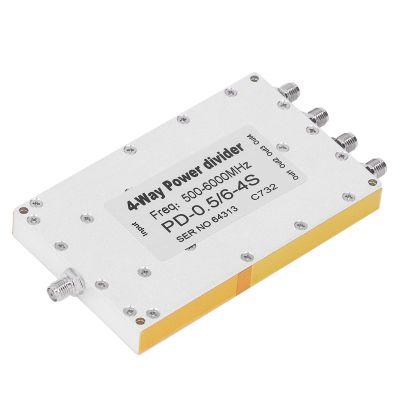 NDNCZDHC 4 Way Divider Coaxial Cable Splitter, TV Signal Amplifier Cable Splitter RF Power Splitter 500-6000MHz SMA Power Divider