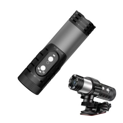 Zunate 1080P HD Bike Motorcycle Helmet Camera Flashlight, Anti Shake Sports DV, with 12MP Wide Angle Lens, Interconnection, Long Battery Life for Cycling (Dark Gray)