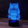 Jinnwell 3D Owl Night Light Lamp Illusion 7 Color Changing Touch Switch Table Desk Decoration Lamps Acrylic Flat ABS Base USB Cable Birthday Gift Toys view 3