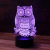 Jinnwell 3D Owl Night Light Lamp Illusion 7 Color Changing Touch Switch Table Desk Decoration Lamps Acrylic Flat ABS Base USB Cable Birthday Gift Toys view 4