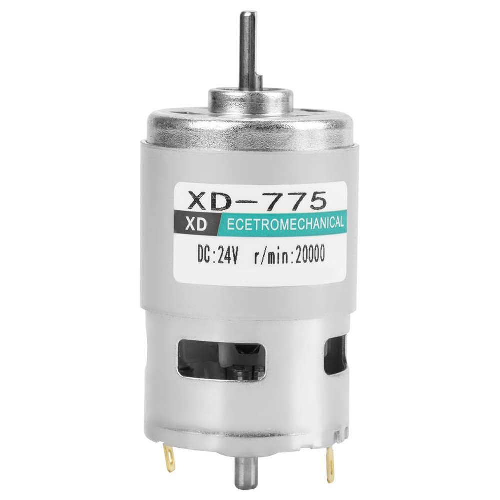 Pilipane High Speed Low Noise XD 775 12V/24V Double Balls Bearing Brush DC Motor Flat Manipulation for Accurate Applications(24V)