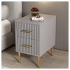 AOKLEY Light Wood Nightstand Bedside Table with Metal Legs for Bedroom, Wooden End Table with Storage Cabinet for Living Room,Light Gray view 1