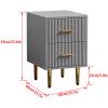 AOKLEY Light Wood Nightstand Bedside Table with Metal Legs for Bedroom, Wooden End Table with Storage Cabinet for Living Room,Light Gray view 2