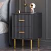 AOKLEY Light Wood Nightstand Bedside Table with Metal Legs for Bedroom, Wooden End Table with Storage Cabinet for Living Room,Light Gray view 3