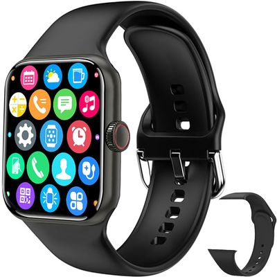 Aeifond Smart Watch for Men Women Compatible Android iOS iPhone, 2.09" Touch Screen Fitness Tracker Smartwatch with Call/SMS/Sleep Monitor/Pedometer Two Sport Bands (Black)
