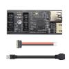 CY Card Single 19/20Pin Header to USB 3.0 19/20Pin Dual Ports Female PCBA Type Adapter Splitter HUB 5Gbps view 1