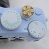 Handmade Hot Shoe Cover, Shutter Button, Aluminium Alloy Retro Japanese Style, Shutter Release Button, Interface Protection Cover, Creative Camera Accessories (Golden-Yellow, Shutter Button) view 3