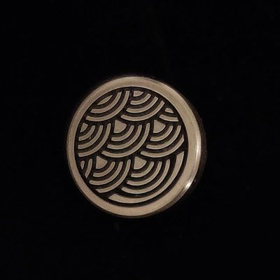 Handmade Hot Shoe Cover, Shutter Button, Aluminium Alloy Retro Japanese Style, Shutter Release Button, Interface Protection Cover, Creative Camera Accessories (Overlapped Wave, Shutter Button)