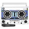 Bumpboxx Remixx Retro Bluetooth Boombox | Portable Cassette-Style Speaker with High-Fidelity Sound & Wireless Mic | White Frost view 1