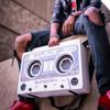 Bumpboxx Remixx Retro Bluetooth Boombox | Portable Cassette-Style Speaker with High-Fidelity Sound & Wireless Mic | White Frost view 2