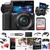 Sony Alpha a5100 Mirrorless Digital Camera with 16-50mm Lens (Black) + 64GB Card + Card Reader + Case + Flex Tripod + Hand Strap + Memory Wallet + Cap Keeper + Cleaning Kit view 1