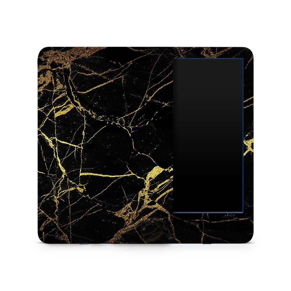 MightySkins Skin Compatible with Amazon Kindle 6-inch 11th Gen (2022) Full Wrap - Black Gold Marble | Protective, and Unique Vinyl Decal wrap Cover | Easy to Apply | Made in The USA