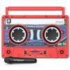 Bumpboxx Remixx Retro Bluetooth Boombox | Portable Cassette-Style Speaker with High-Fidelity Sound & Wireless Mic | Electric Red view 2