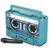 Bumpboxx Remixx Retro Bluetooth Boombox | Portable Cassette-Style Speaker with High-Fidelity Sound & Wireless Mic | Neon Blue view 2