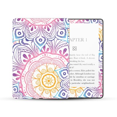 MightySkins Carbon Fiber Skin Compatible with Amazon Kindle Paperwhite 5 6.8-inch 11th Gen (2021) Full Wrap - Vibrant Mandala | Textured Carbon Fiber Finish | Easy to Apply | Made in The USA
