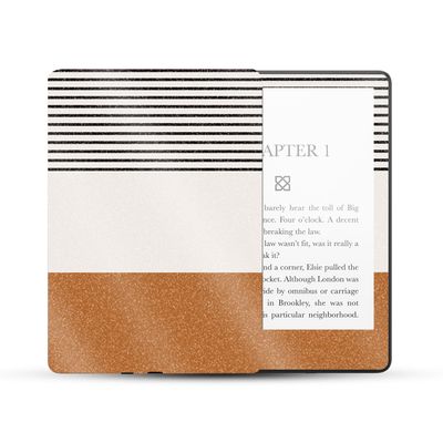 MightySkins Glossy Glitter Skin Compatible With Amazon Kindle Paperwhite 5 6.8-inch 11th Gen (2021) Full Wrap - Neutral Stripes | Protective High-Gloss Glitter Finish | Easy To Apply | Made in the USA