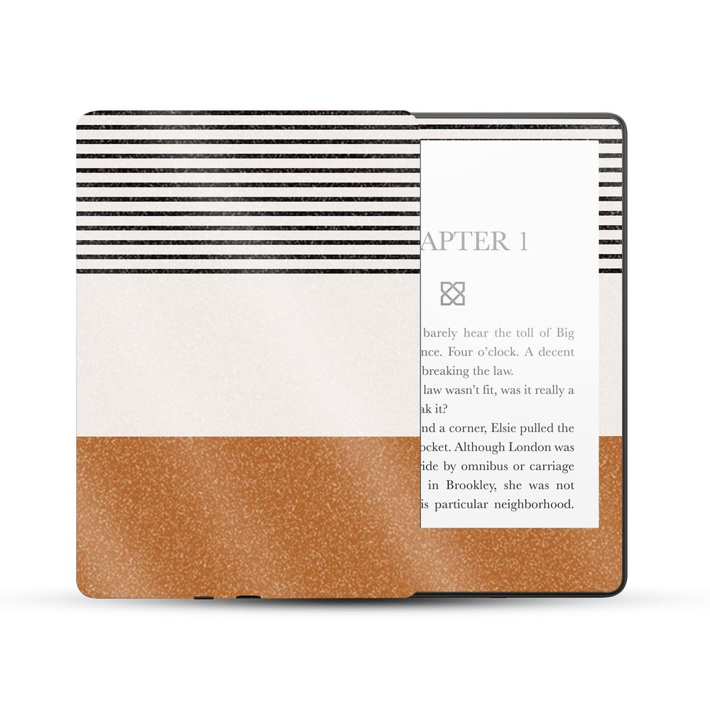 MightySkins Glossy Glitter Skin Compatible With Amazon Kindle Paperwhite 5 6.8-inch 11th Gen (2021) Full Wrap - Neutral Stripes | Protective High-Gloss Glitter Finish | Easy To Apply | Made in the USA