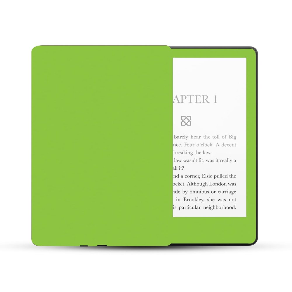 MightySkins Skin Compatible with Amazon Kindle Paperwhite 5 6.8-inch 11th Gen (2021) Full Wrap - Solid Lime Green | Protective, and Unique Vinyl Decal wrap Cover | Easy to Apply | Made in The USA