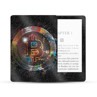 MightySkins Glossy Glitter Skin Compatible With Amazon Kindle Paperwhite 5 6.8-inch 11th Gen (2021) Full Wrap - Crypto | Protective, Durable High-Gloss Glitter Finish | Easy To Apply | Made in the USA