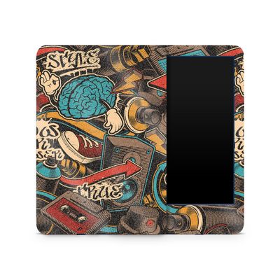 MightySkins Glossy Glitter Skin Compatible with Amazon Kindle 6-inch 11th Gen (2022) Full Wrap - Orange Hip Hop | Protective High-Gloss Glitter Finish | Easy to Apply | Made in The USA