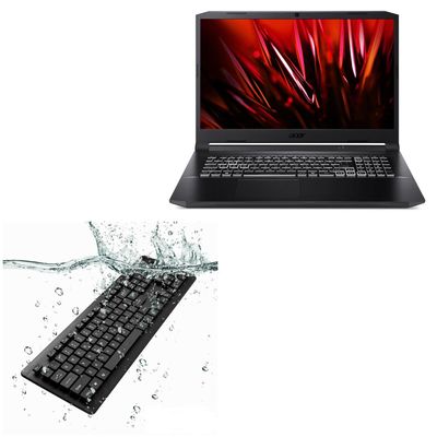 BoxWave Keyboard Compatible with Acer Nitro 5 NH.QF6AA.002 (17.3 in) - AquaProof USB Keyboard, Washable Waterproof Water Resistant - Jet Black