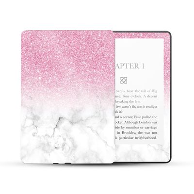 MightySkins Glossy Glitter Skin Compatible with Amazon Kindle Paperwhite 5 6.8-inch 11th Gen (2021) Full Wrap - Marble Glitz | Protective High-Gloss Glitter Finish | Easy to Apply | Made in The USA