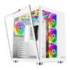Apevia Prism-Elite-WH Prism Elite Mid Tower ATX Gaming PC Cube Case w/ 7X 120mm PWM ARGB Fans, 366 RGB Modes, Dual Tempered Glass Panels, 360mm Radiator Support, 2X USB3.0, 2X USB 2.0, White view 1