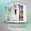 Apevia Prism-Elite-WH Prism Elite Mid Tower ATX Gaming PC Cube Case w/ 7X 120mm PWM ARGB Fans, 366 RGB Modes, Dual Tempered Glass Panels, 360mm Radiator Support, 2X USB3.0, 2X USB 2.0, White view 2