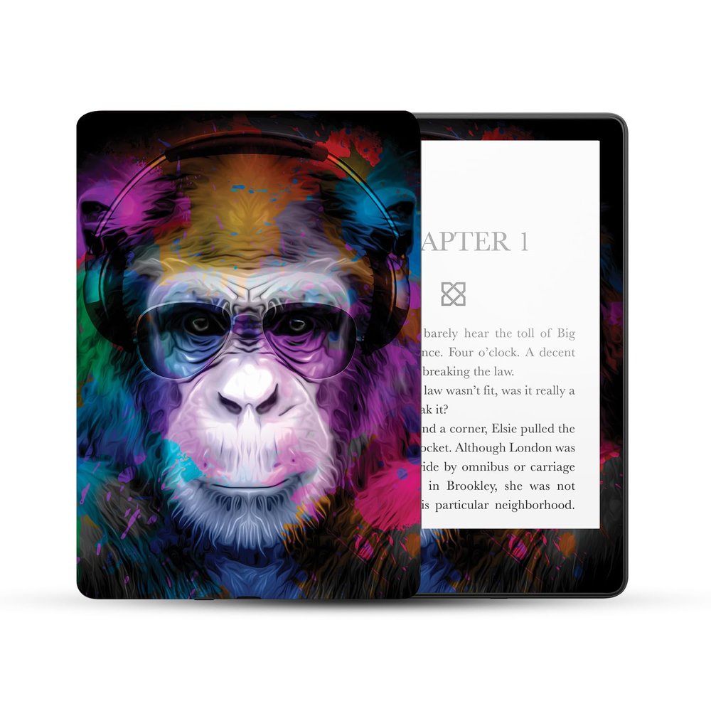 MightySkins Skin Compatible with Amazon Kindle Paperwhite 5 6.8-inch 11th Gen (2021) Full Wrap - Neon Monkey | Protective, Durable, and Unique Vinyl Decal wrap Cover | Easy to Apply | Made in The USA