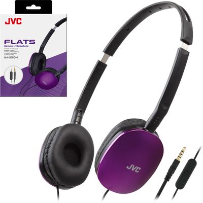 JVC Flats On-Ear Wired Headphones - Flat Foldable Design - 30mm Driver for Powerful Sound - Soft Ear-Pads for Comfort  Steel Headband - Lightweight & Portable - PC/Laptop/Gaming - 3.5mm Slim Plug