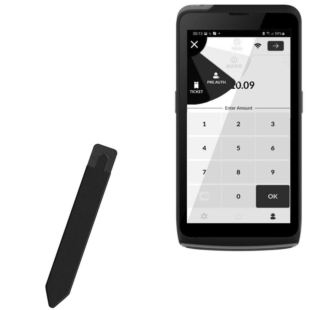 BoxWave Stylus Pouch Compatible with Dejavoo P5 Handheld/PIN PAD Wireless Android - Stylus PortaPouch, Pen Stylii Holder Carrier Portable Self-Adhesive - Jet Black