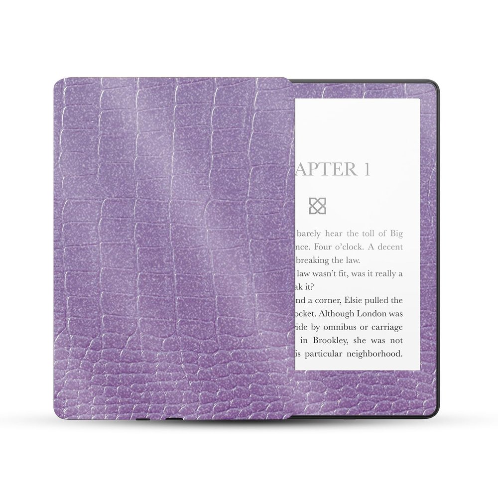 MightySkins Glossy Glitter Skin Compatible with Amazon Kindle Paperwhite 5 6.8-inch 11th Gen (2021) Full Wrap - Purple Gator Skin | High-Gloss Glitter Finish | Easy to Apply | Made in The USA