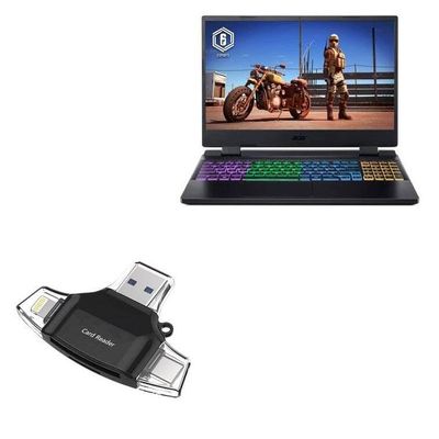 BoxWave Smart Gadget Compatible with Acer Nitro 5 (AN515-58-552Y) - AllReader SD Card Reader, microSD Card Reader SD Compact USB - Jet Black