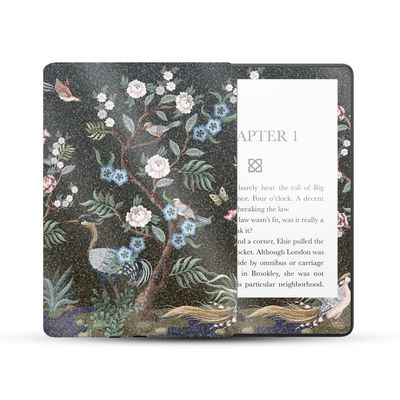 MightySkins Glossy Glitter Skin Compatible with Amazon Kindle Paperwhite 5 6.8-inch 11th Gen (2021) Full Wrap - Asian Fabric | Protective High-Gloss Glitter Finish | Easy to Apply | Made in The USA