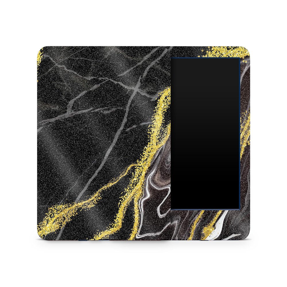 MightySkins Glossy Glitter Skin Compatible with Amazon Kindle 6-inch 11th Gen (2022) Full Wrap - Black Marble Glitter | High-Gloss Glitter Finish | Easy to Apply | Made in The USA