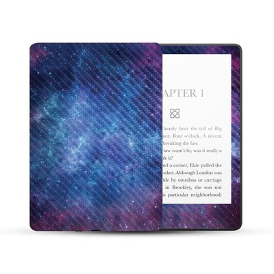 MightySkins Carbon Fiber Skin Compatible with Amazon Kindle Paperwhite 5 6.8-inch 11th Gen (2021) Full Wrap - Nebula | Protective Textured Carbon Fiber Finish | Easy to Apply | Made in The USA