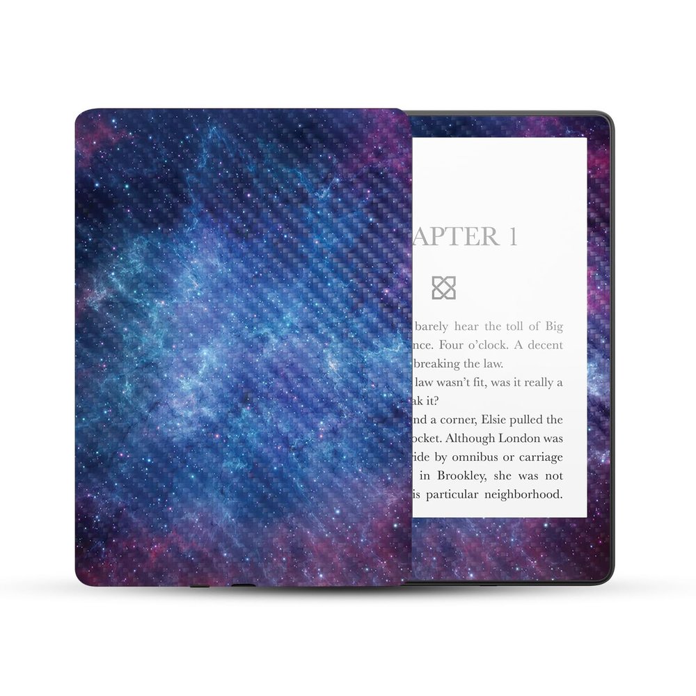 MightySkins Carbon Fiber Skin Compatible with Amazon Kindle Paperwhite 5 6.8-inch 11th Gen (2021) Full Wrap - Nebula | Protective Textured Carbon Fiber Finish | Easy to Apply | Made in The USA