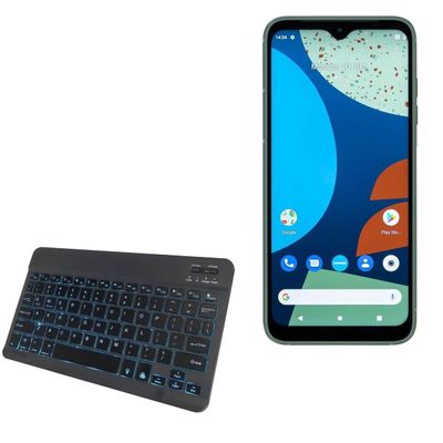 BoxWave Keyboard Compatible with Murena Fairphone 4 - SlimKeys Bluetooth Keyboard - with Backlight, Portable Slim LED 7 Colors - Jet Black