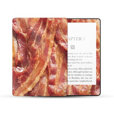 MightySkins Glossy Glitter Skin Compatible with Amazon Kindle Paperwhite 5 6.8-inch 11th Gen (2021) Full Wrap - Crispy Bacon | Protective High-Gloss Glitter Finish | Easy to Apply | Made in The USA